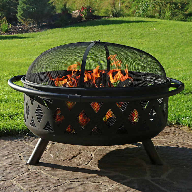 Oliver Jahidul 24" H x 36" W Steel Wood Burning Outdoor Fire Pit